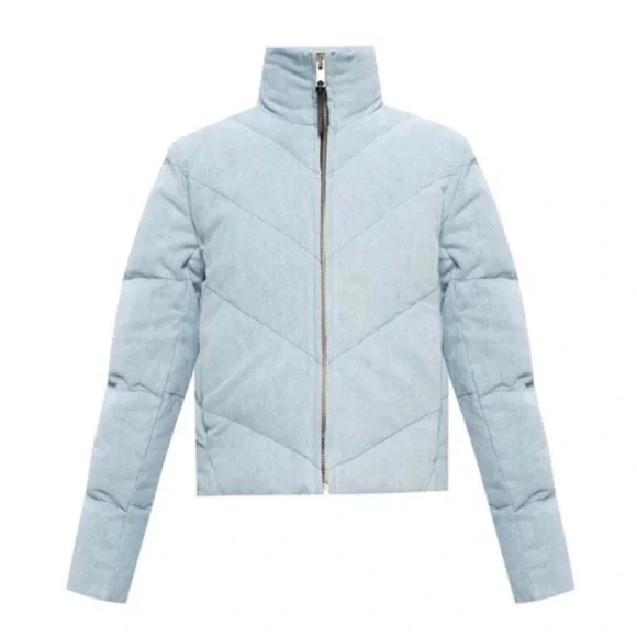 ALLSAINTS Denim Blue 'Dallas' Puffer Jacket - Size 2
